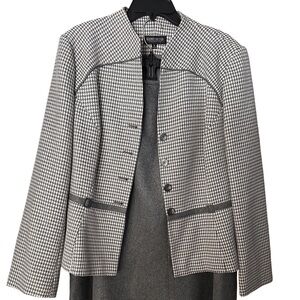 John Meyer chic gray and White Wool Suit